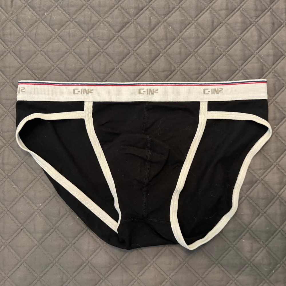 New men’s black retro C-IN2 sports briefs. Size large.